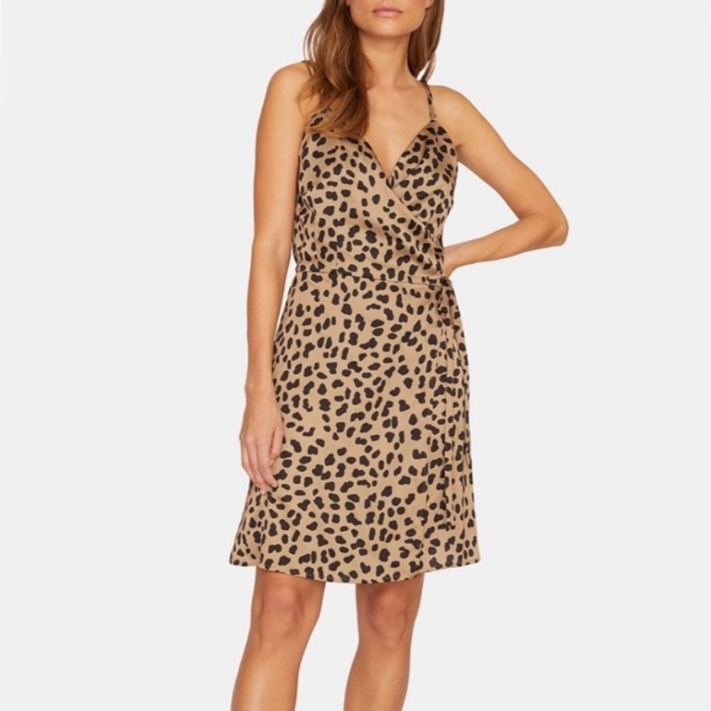 NWT Sanctuary wrap dress woman’s size xs Animal leopard Print spaghetti strap